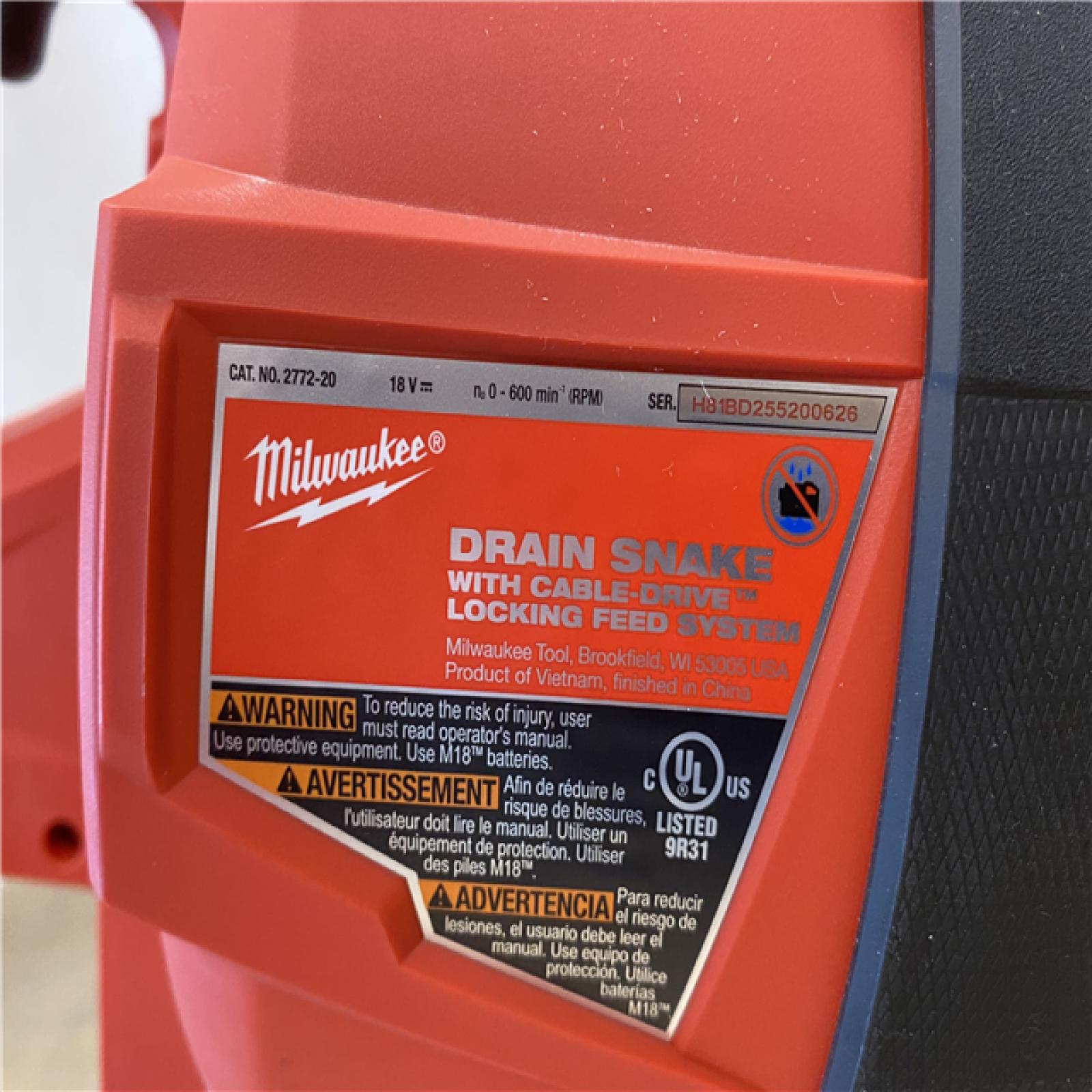 AS-IS Milwaukee FUEL 18-Volt Lithium-Iron Cordless Plumbing Drain Snake Auger Kit