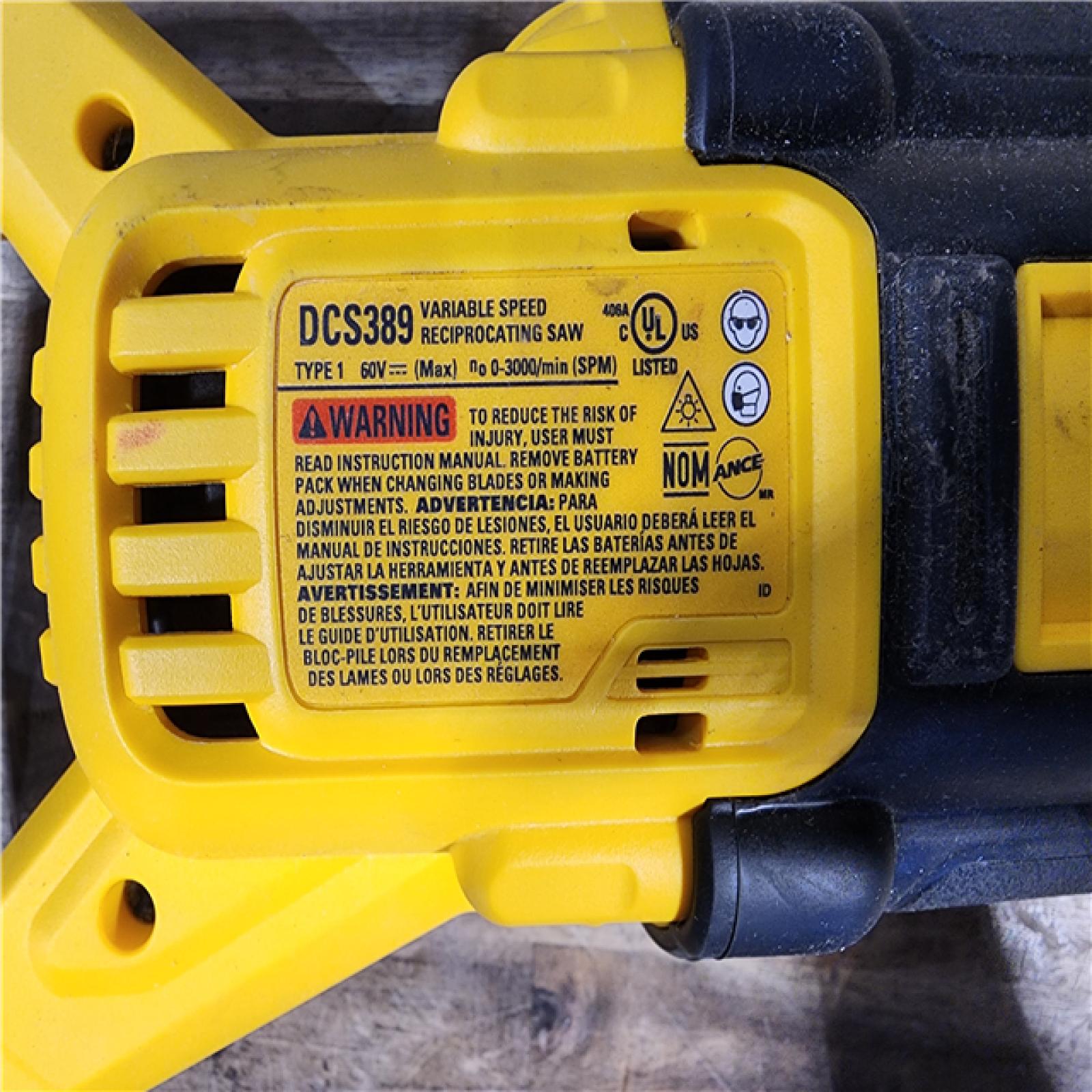 HOUSTON LOCATION - AS-IS FLEXVOLT 60V MAX Cordless Brushless Reciprocating Saw with (1) FLEXVOLT 6.0Ah Battery