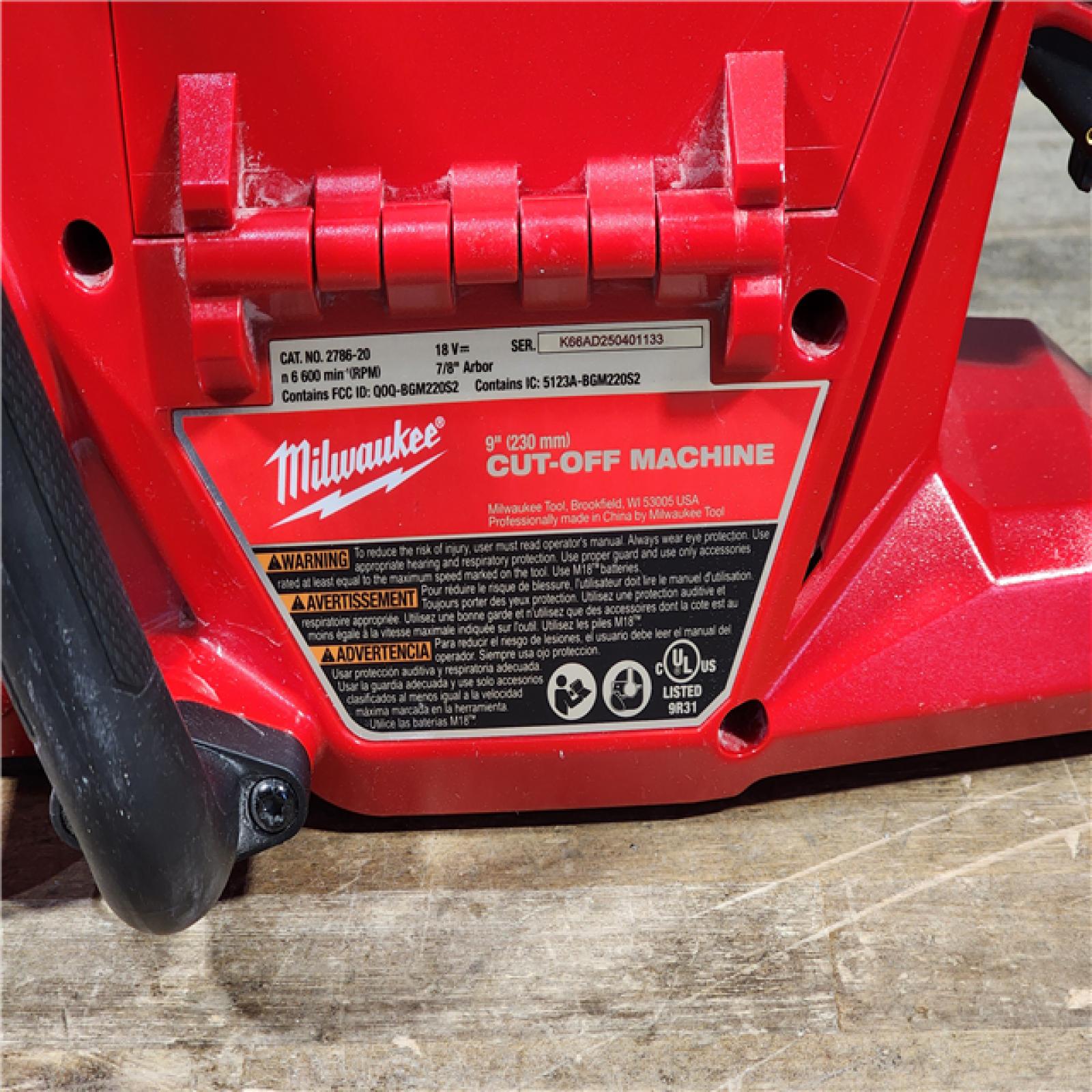 HOUSTON LOCATION - AS-IS Milwaukee FUEL ONE-KEY 18V Lithium-Ion Brushless Cordless 9 in. Cut Off Saw (Tool-Only)