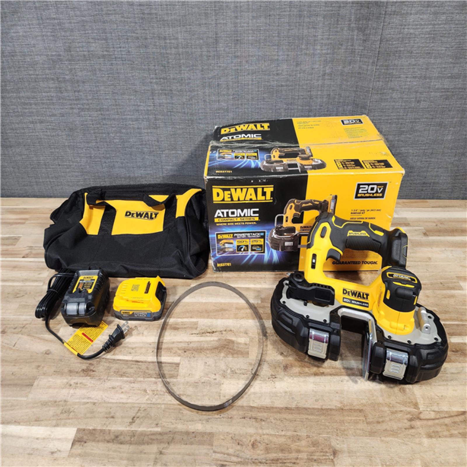 HOUSTON LOCATION - AS-IS DEWALT ATOMIC 20V MAX Lithium-Ion Cordless 1-1/4 in. Bandsaw Kit