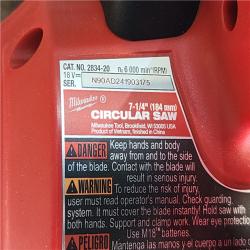 HOUSTON LOCATION - AS-IS Milwaukee M18 FUEL 7-1/4 Inch Circular Saw (Bare Tool)