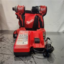AS-IS- Milwaukee 18V Lithium-Ion Brushless Cordless Compact Drill/Impact Combo Kit