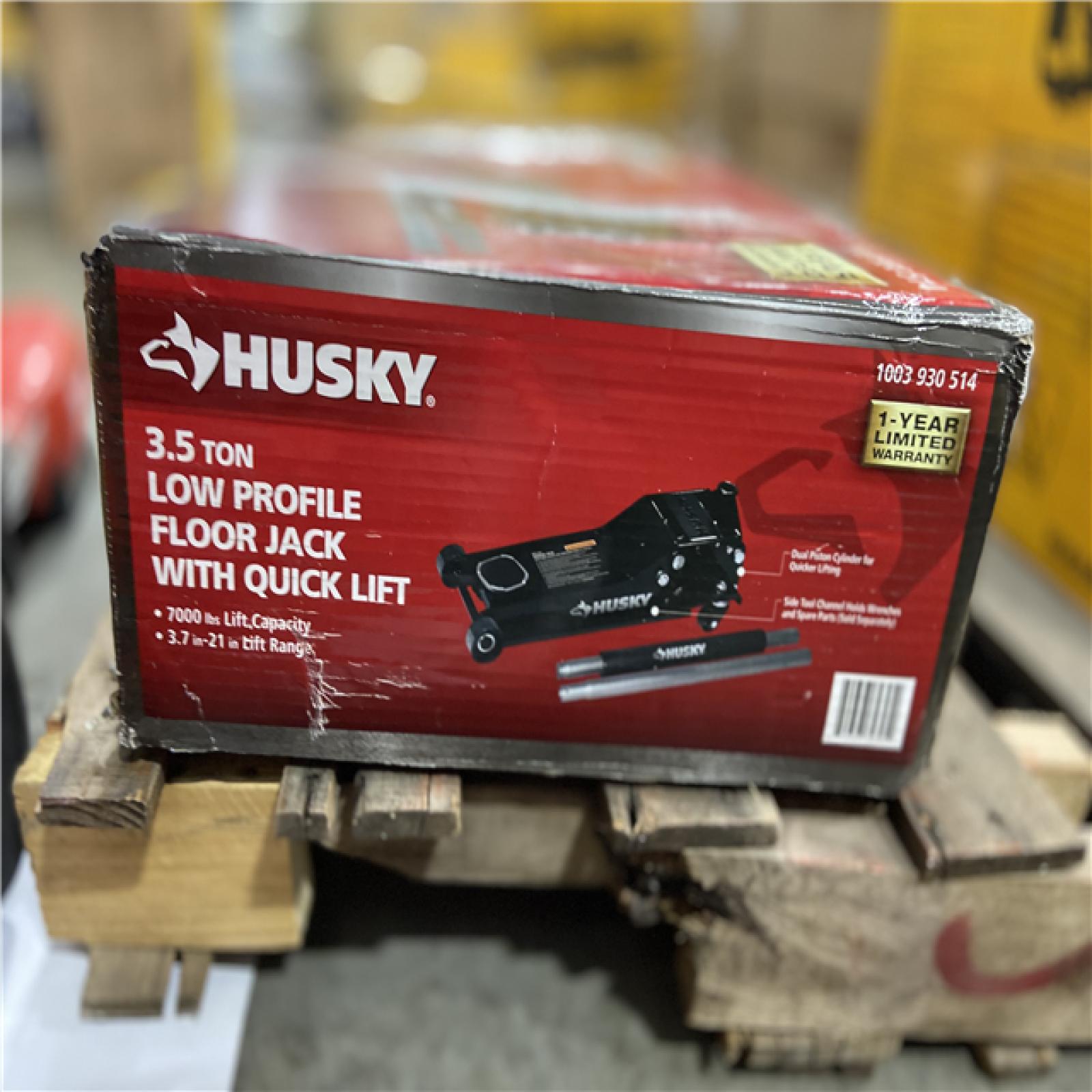 AS-IS Husky 3-1/2-Ton Low Profile Floor Jack with Quick Lift
