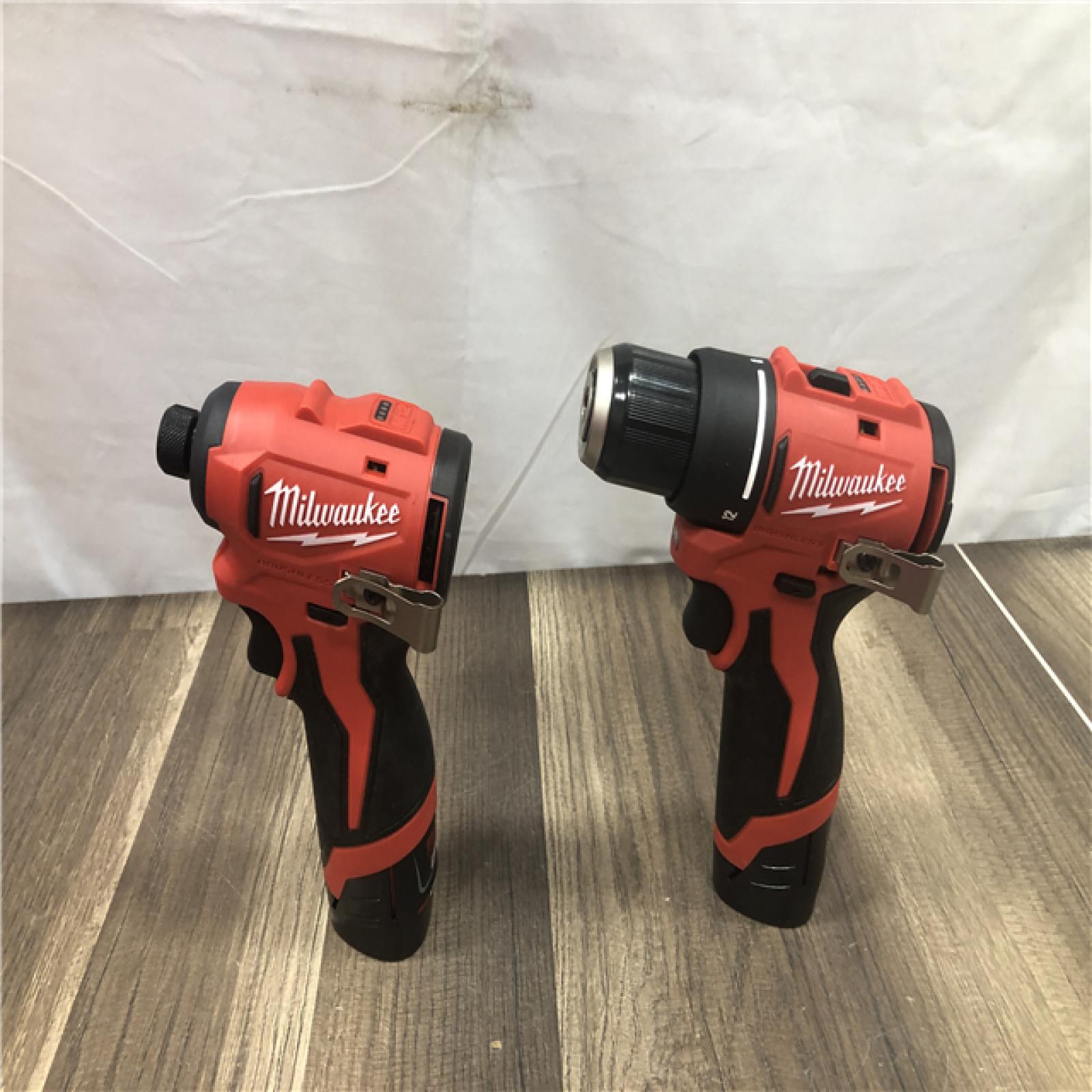 AS-IS Milwaukee 12-Volt Lithium-Ion Brushless Cordless Subcompact Drill and Impact Driver Combo Kit