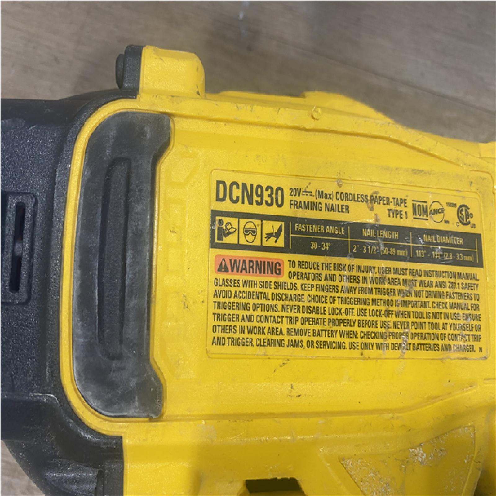 as-is DEWALT 20V 30 Degree Cordless Framing Nailer (Tool-Only)