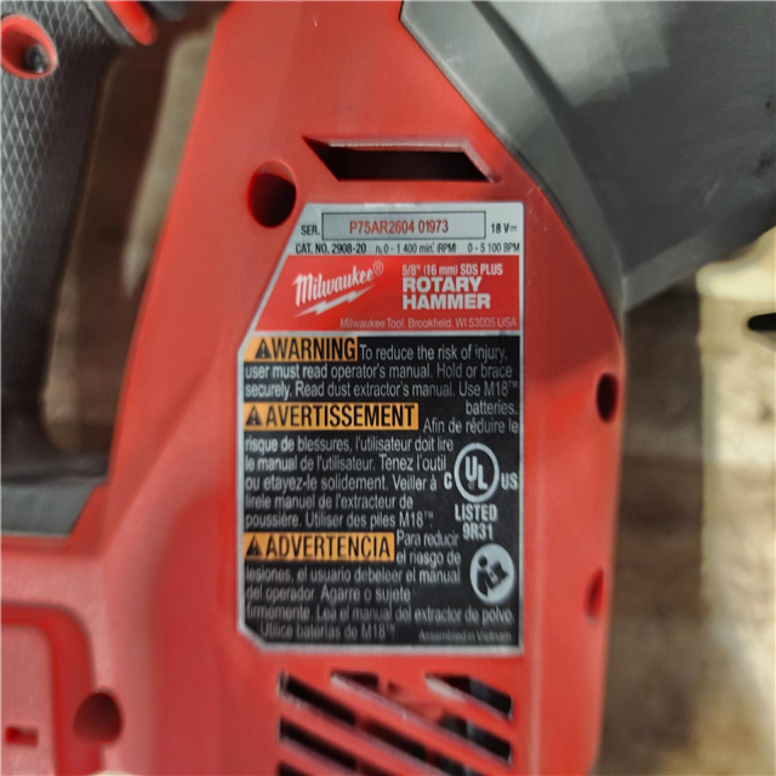 HOUSTON LOCATION - AS - IS Milwaukee FUEL 18V Lithium-Ion Brushless Cordless 5/8 in. SDS-Plus Rotary Hammer (Tool-Only)