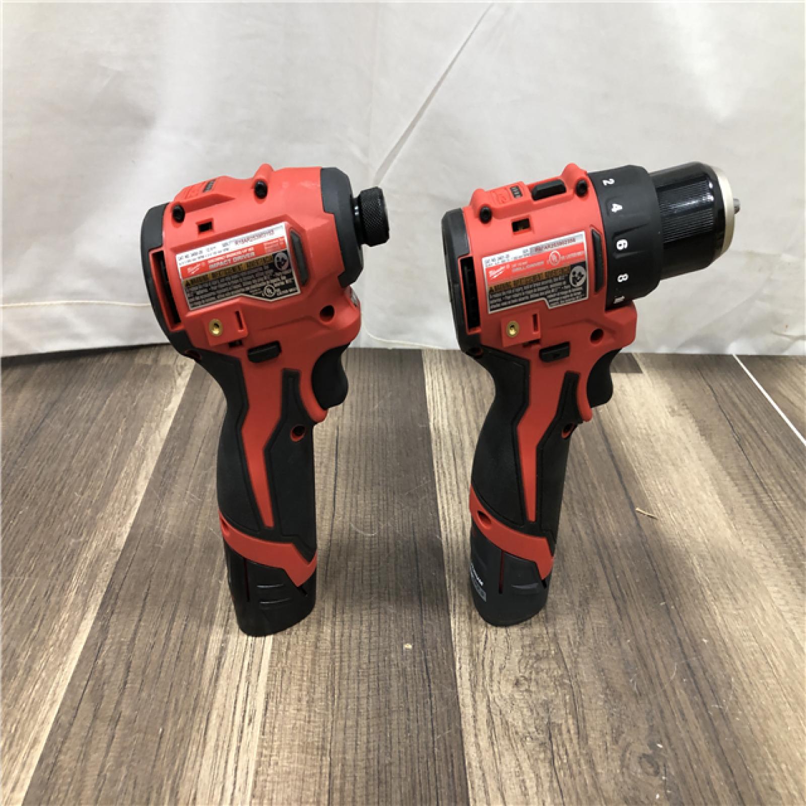 AS-IS Milwaukee 12-Volt Lithium-Ion Brushless Cordless Subcompact Drill and Impact Driver Combo Kit