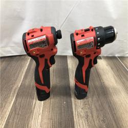 AS-IS Milwaukee 12-Volt Lithium-Ion Brushless Cordless Subcompact Drill and Impact Driver Combo Kit