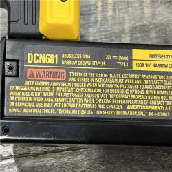 AS-IS DEWALT 20V MAX XR Lithium-Ion Cordless 18-Gauge Narrow Crown Stapler Kit