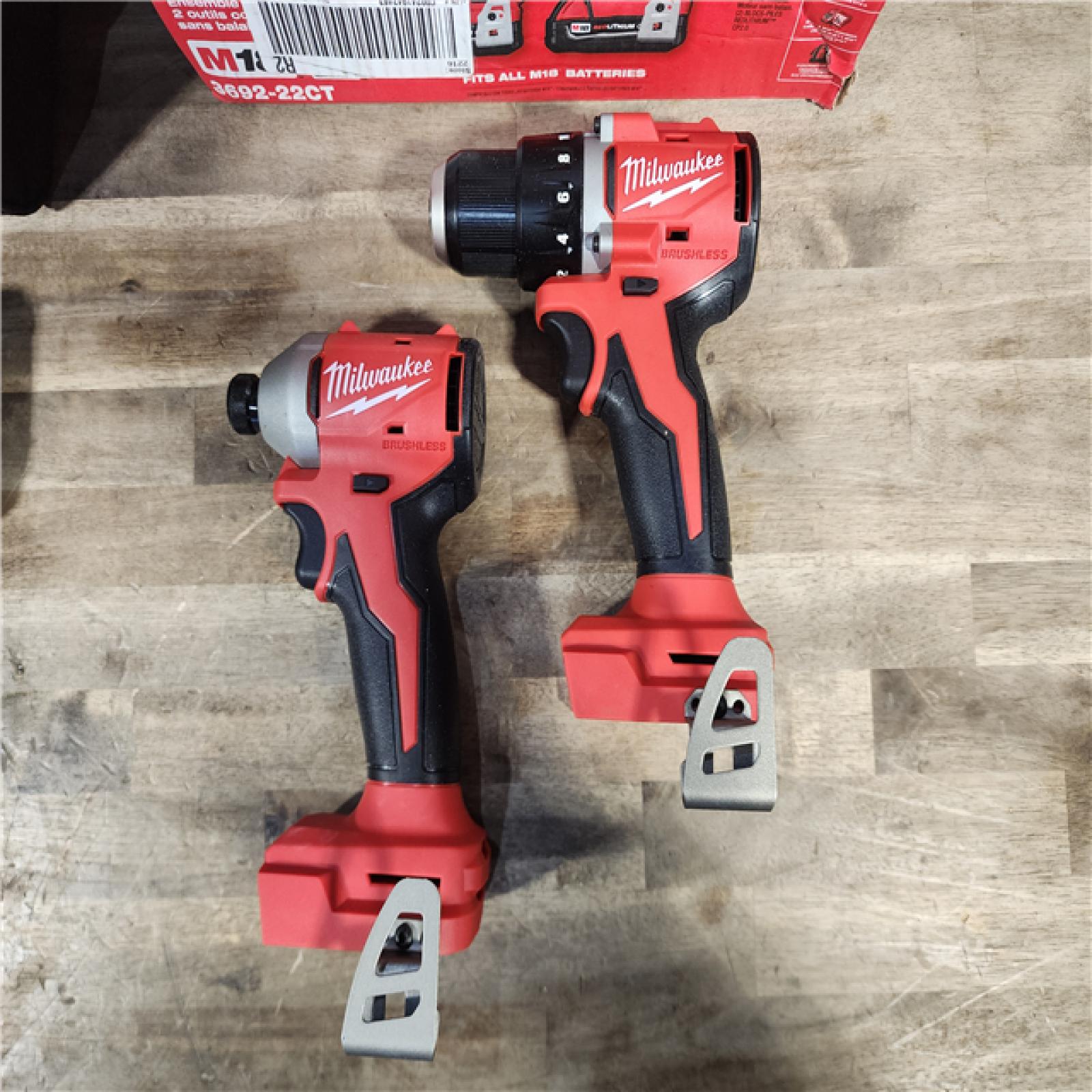 HOUSTON LOCATION - AS-IS M18 18V Lithium-Ion Brushless Cordless Compact Drill/Impact Combo Kit (2-Tool) W/(2) 2.0 Ah Batteries, Charger & Bag