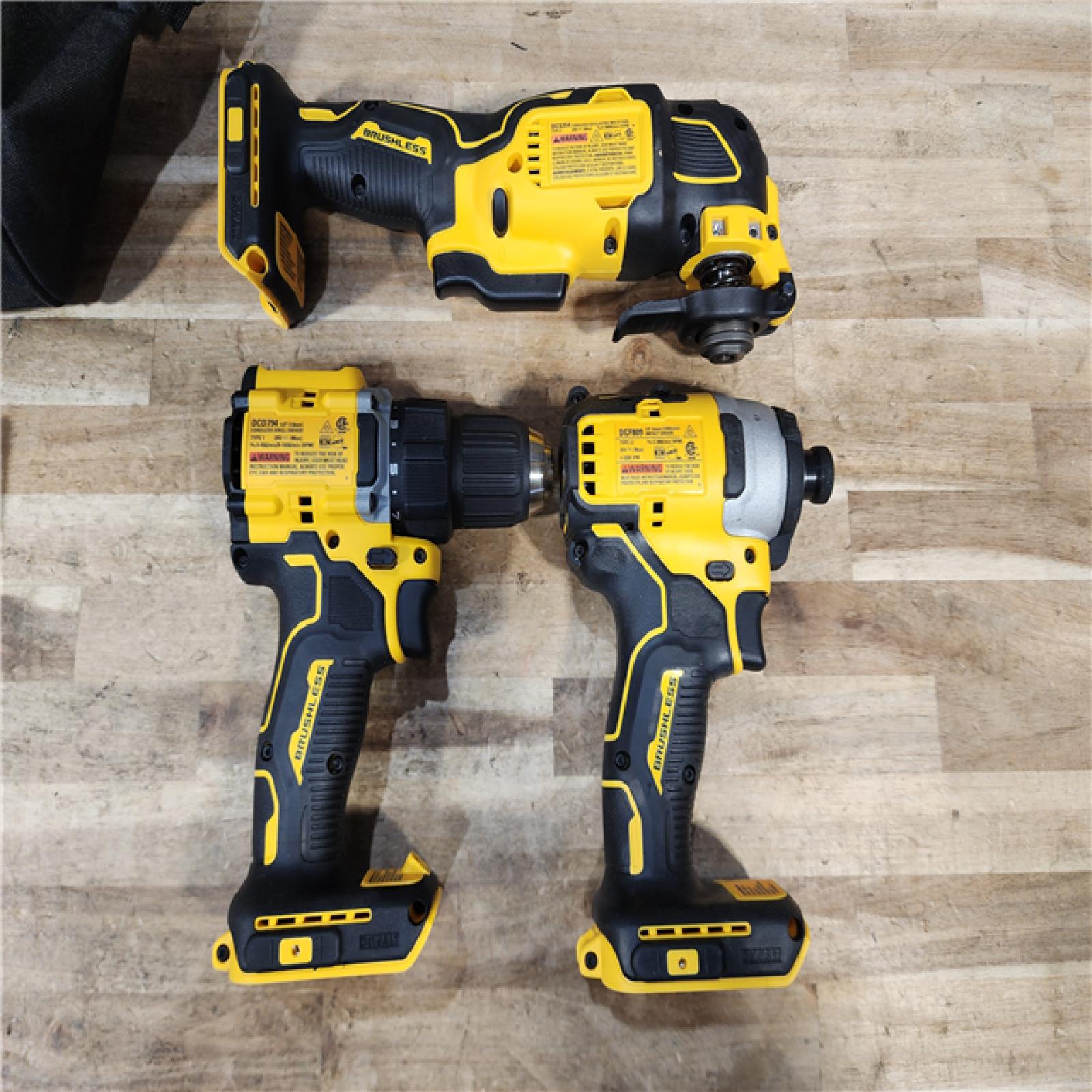 HOUSTON LOCATION - AS-IS DEWALT ATOMIC 20-Volt Lithium-Ion Cordless Brushless (3-Tool) Combo Kit