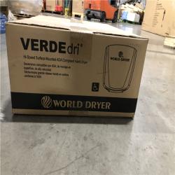 NEW! - WORLD DRYER VERDEdri Graphite Aluminum Automatic Electric Hand Dryer