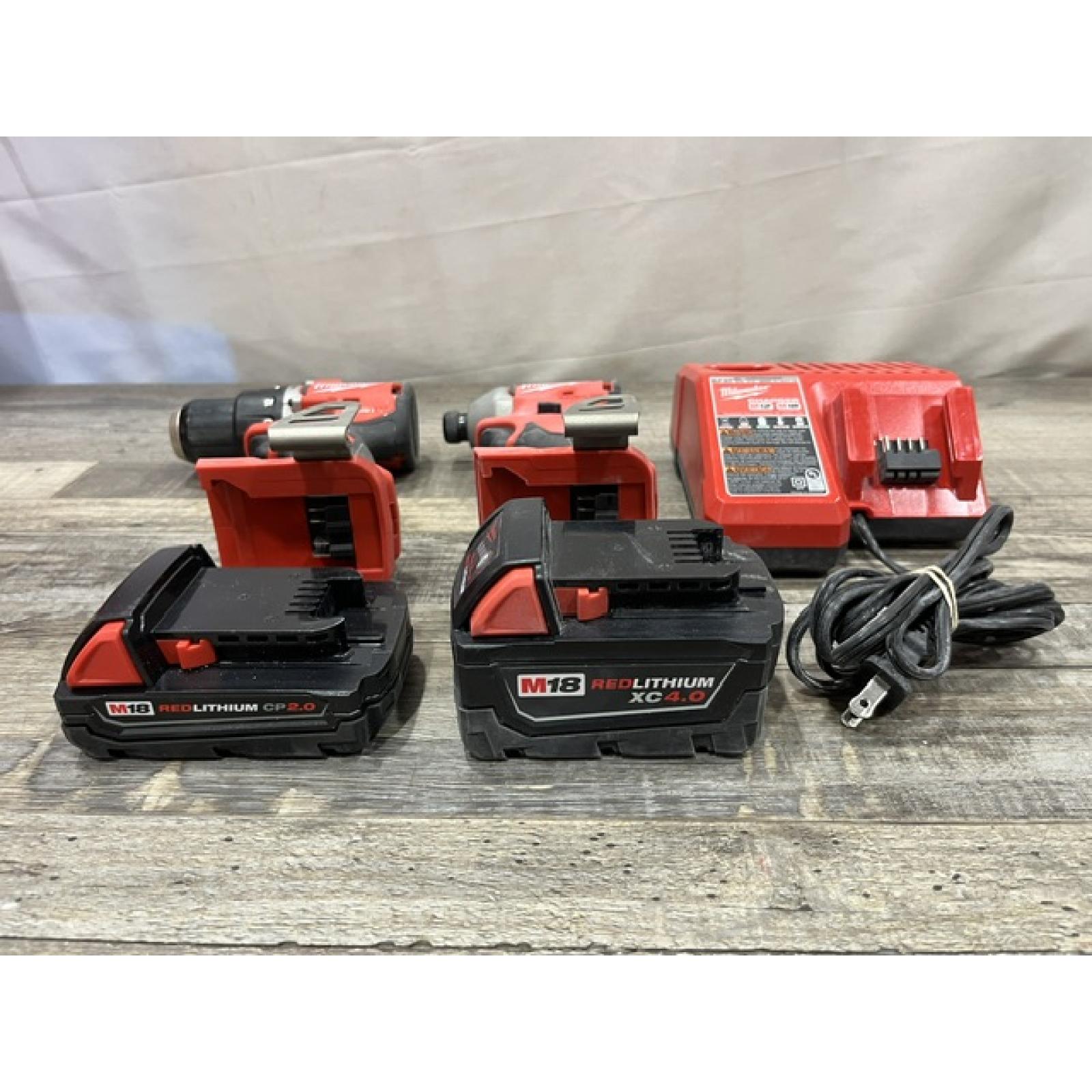 AS-IS Milwaukee 18-Volt Lithium-Ion Brushless Cordless Compact Hammer Drill/Impact Combo Kit