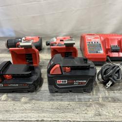 AS-IS Milwaukee 18-Volt Lithium-Ion Brushless Cordless Compact Hammer Drill/Impact Combo Kit