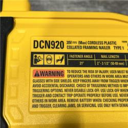 AS-IS DEWALT 20-Volt 21° Cordless Framing Nailer Kit