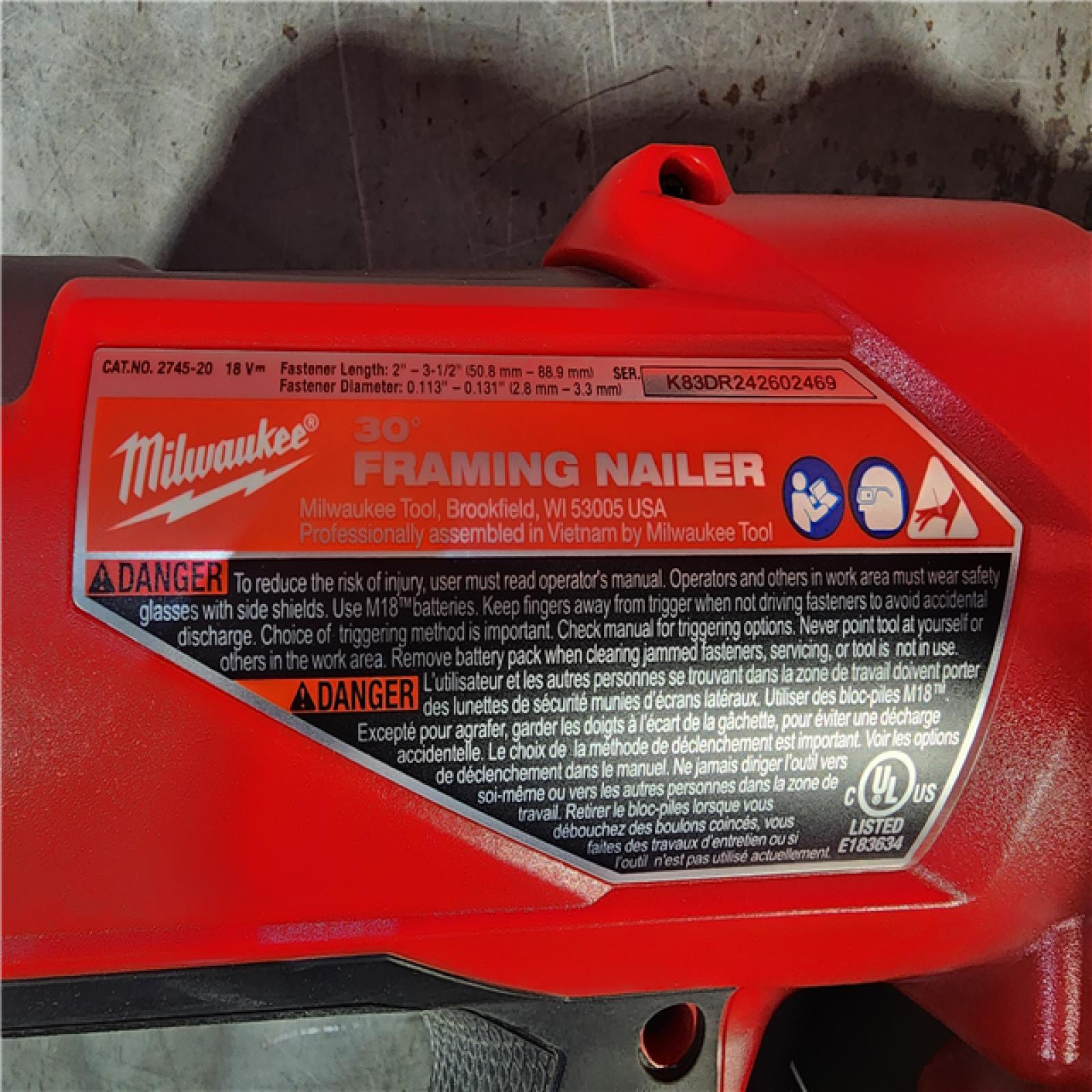HOUSTON LOCATION - AS-IS (APPEARS LIKE NEW) M18 FUEL 3-1/2 in. 18-Volt 30-Degree Lithium-Ion Brushless Cordless Framing Nailer (Tool-Only)