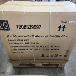 Phoenix NEW Husky Tool Storage 46 in. W Gloss Gray Mobile Workbench Cabinet (SEALED)