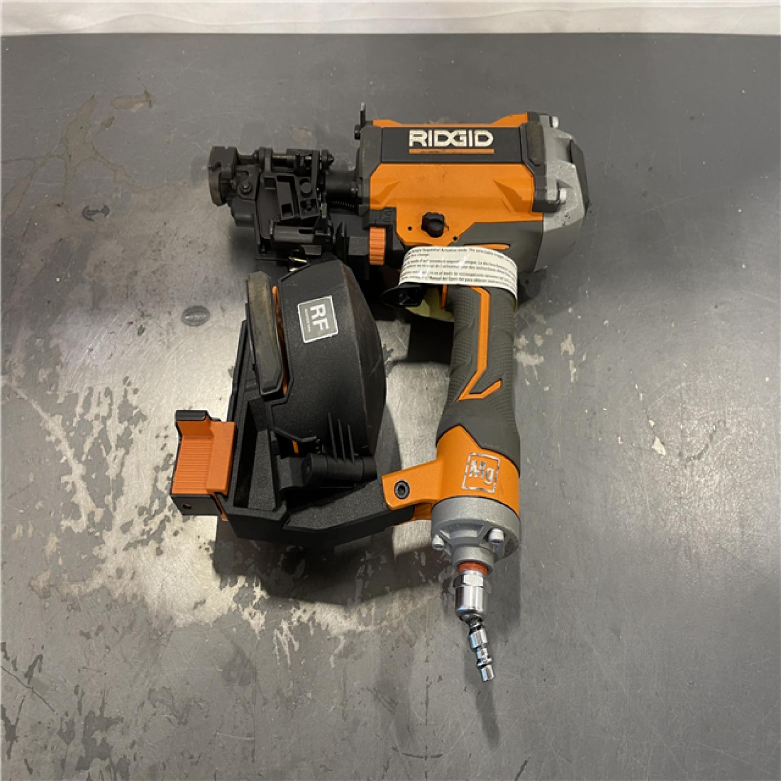 AS-IS- RIDGID Pneumatic 15 Deg. 1-3/4 in. Coil Roofing Nailer