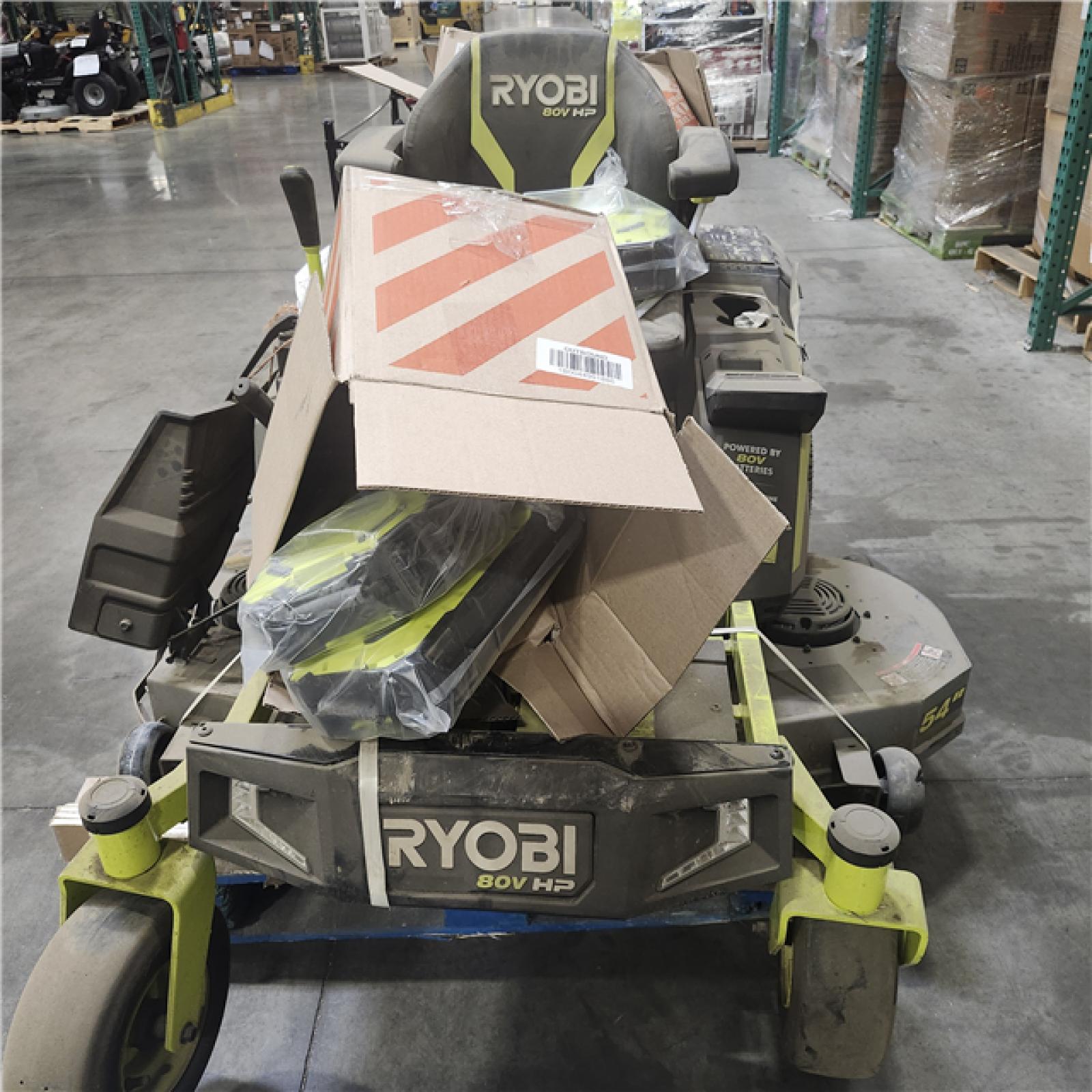 Dallas Location - As-Is  RYOBI 80V HP Brushless 54 in.Riding Mower (2) 80V Batteries and Charger