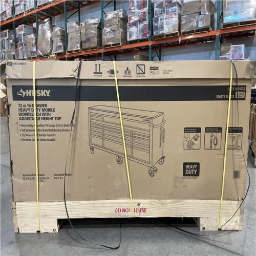 DALLAS LOCATION- Husky 72 in. W x 24 in. D Heavy Duty 18-Drawer Mobile Workbench