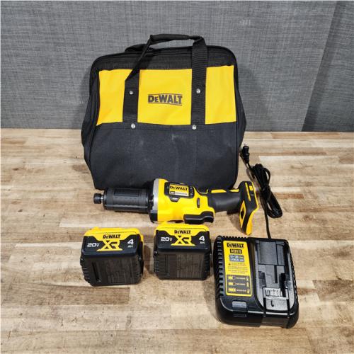 Houston Location AS-IS Dewalt 20-Volt MAX XR Lithium-Ion Cordless Brushless 1-1/2 in. Die Grinder with (2) Batteries 4Ah  Charger and Contractor Bag
