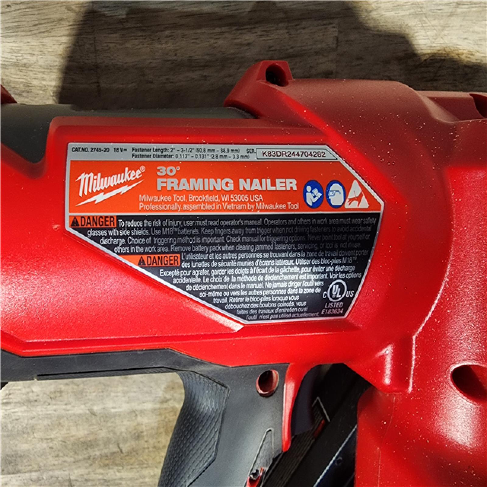 HOUSTON LOCATION - AS-IS M18 FUEL 3-1/2 in. 18-Volt 30-Degree Lithium-Ion Brushless Cordless Framing Nailer (Tool-Only)