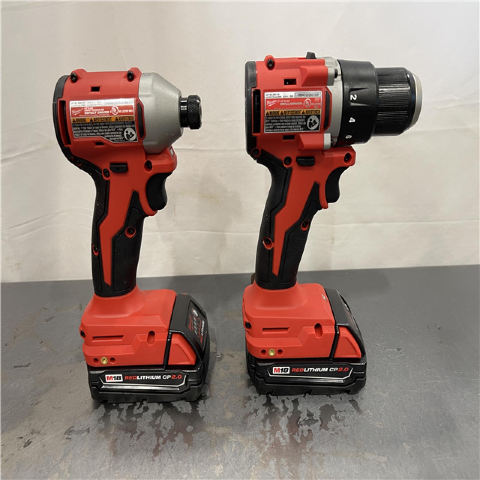 AS-IS - Milwaukee M18 18V Lithium-Ion Brushless Cordless Compact Drill/Impact Combo Kit