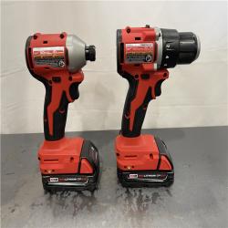 AS-IS - Milwaukee M18 18V Lithium-Ion Brushless Cordless Compact Drill/Impact Combo Kit