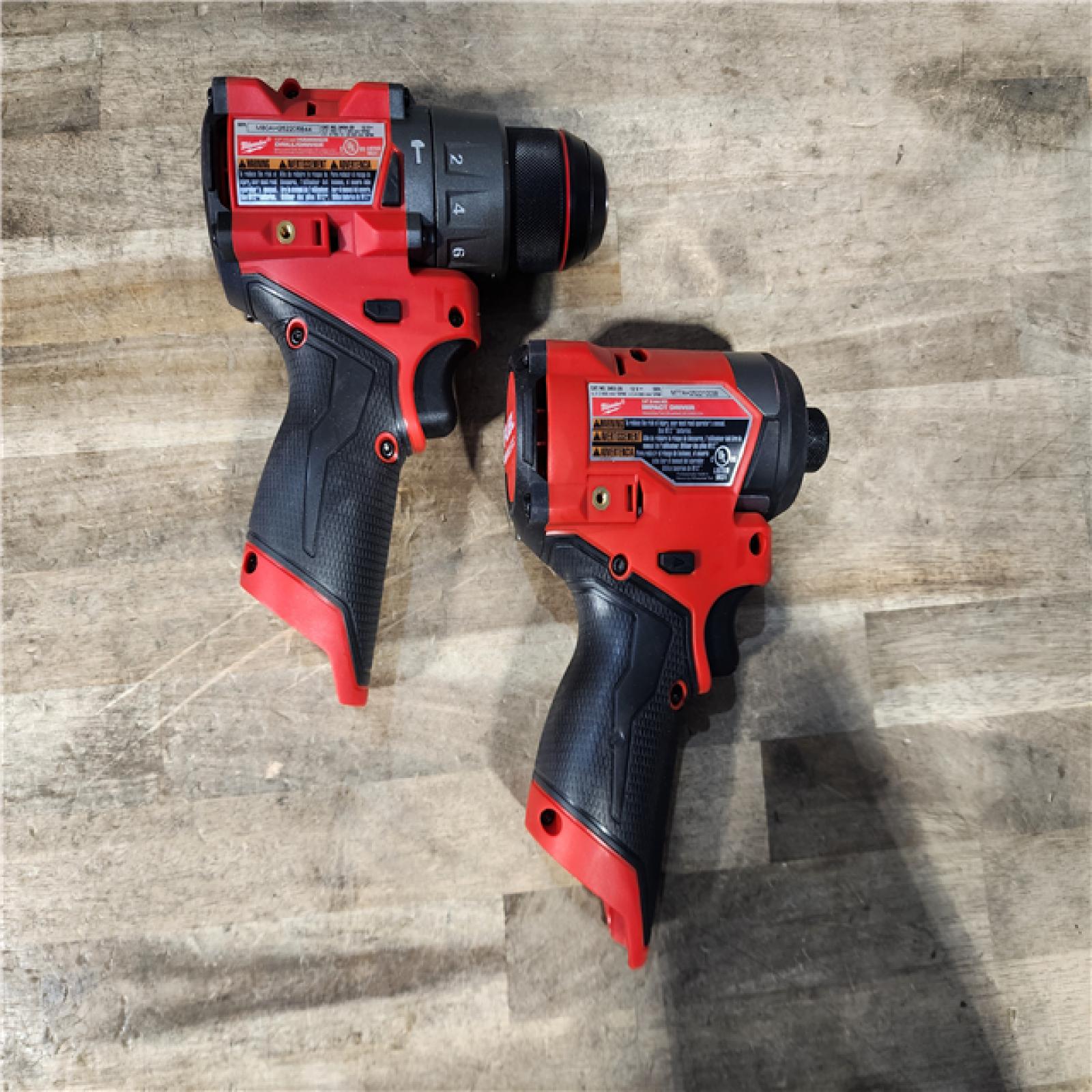 HOUSTON LOCATION - AS-IS Milwaukee M12 FUEL Cordless 2-Tool Combo Kit: 1/2Hammer Drill  1/4Hex Impact Driver 3497-22