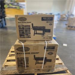 DALLAS LOCATION - AS-IS Char-Griller Grand Champ Charcoal Grill and Offset Smoker in Black