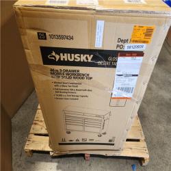 Phoenix LIKE NEW Husky Standard Duty 46 in. W x 18 in. D 9-Drawer Gloss Tan Mobile Workbench Cabinet with Solid Wood Top