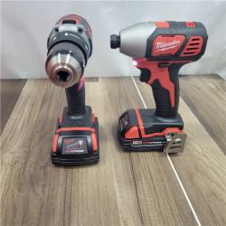 AS-IS Milwaukee M18 18V Cordless Brushed 2 Tool Drill/Driver and Impact Driver Kit