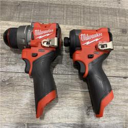 AS-IS Milwaukee FUEL 12-Volt Lithium-Ion Brushless Cordless Hammer Drill and Impact Driver Combo Kit