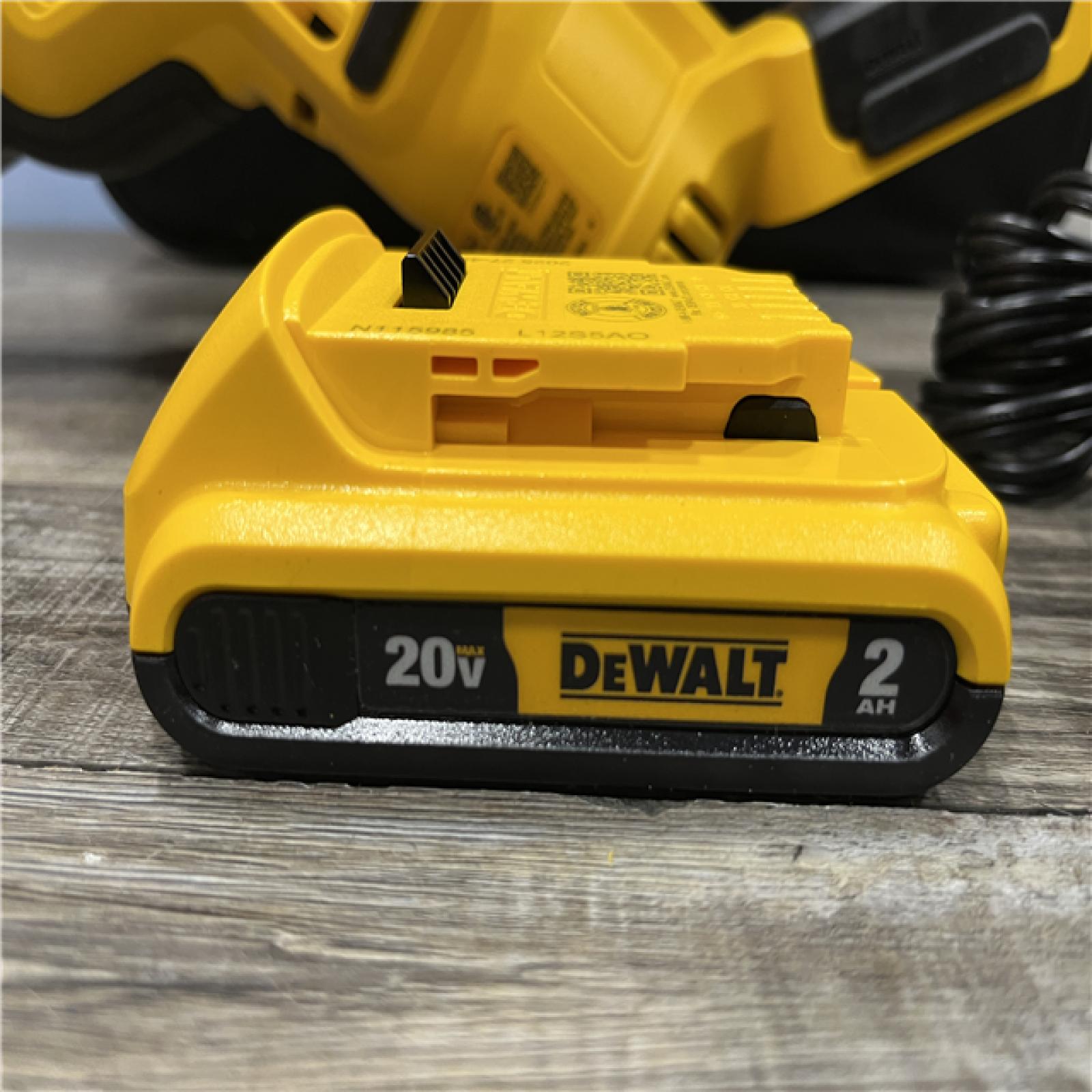 AS-IS DEWALT 20-Volt MAX Lithium-Ion Cordless Compact Reciprocating Saw with Battery 2Ah  Charger and Kit Bag