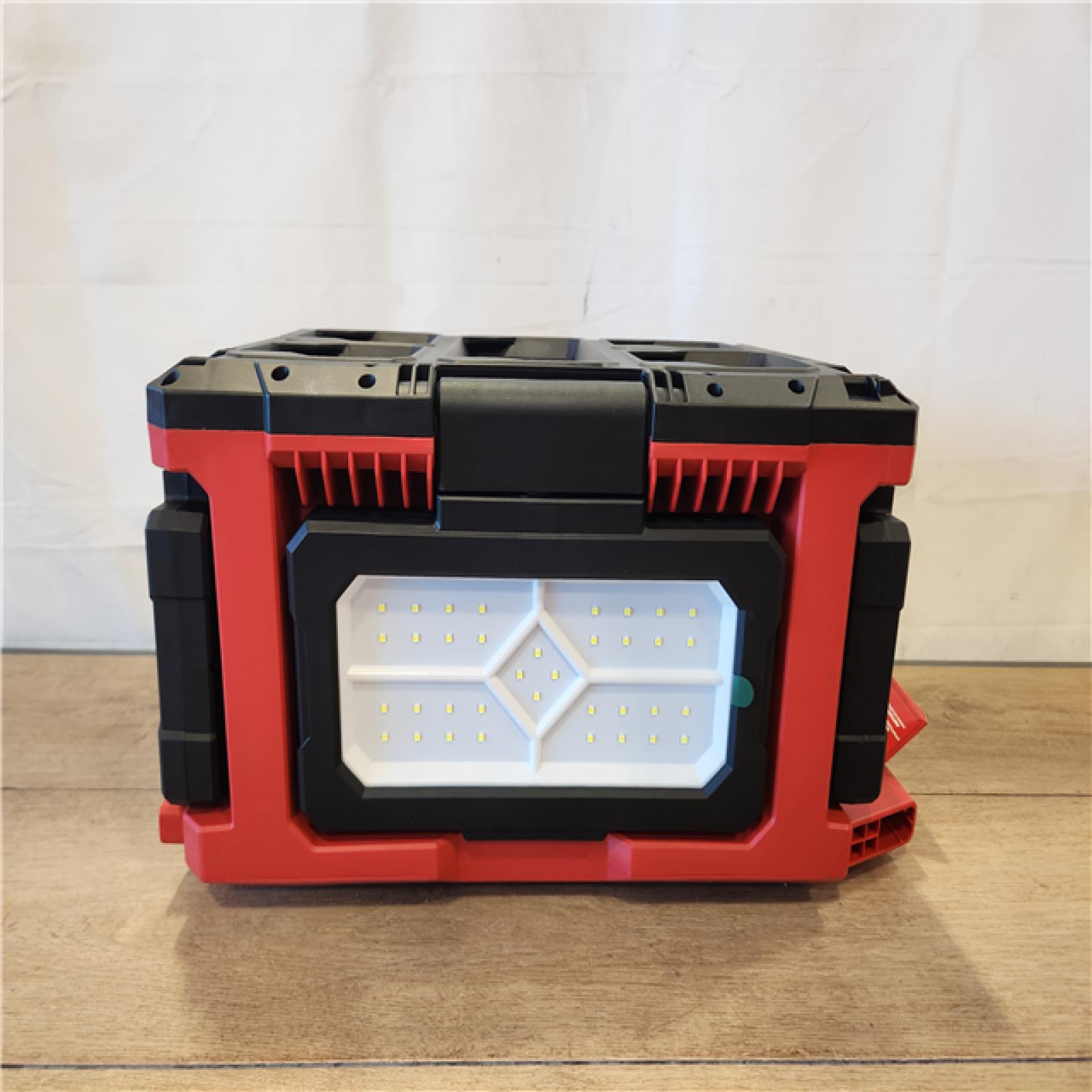 AS-IS- Milwaukee 18-Volt Lithium-Ion Cordless PACKOUT 3000 Lumens LED Light with Built-In Charger