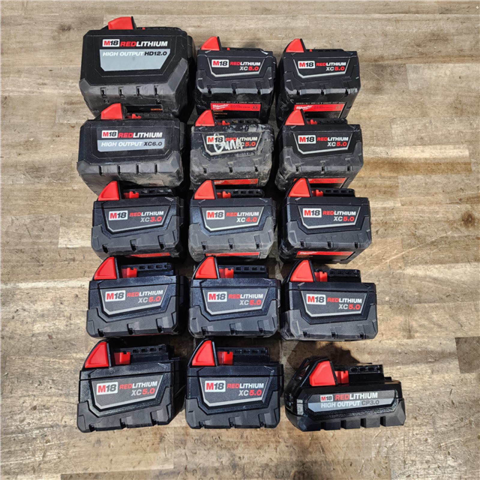 HOUSTON LOCATION - AS-IS MILWAUKEE BATTERY PACK QTY - 15