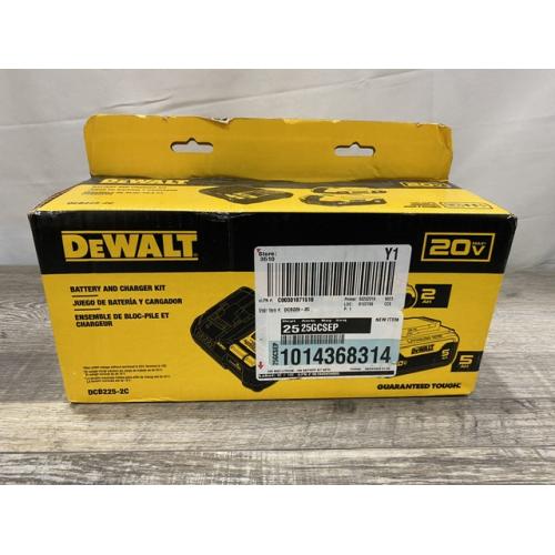 NEW - DEWALT 20V MAX Lithium-Ion Battery Kit with 5.0Ah and 2.0Ah Battery and Charger