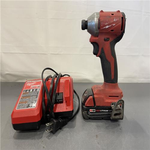 AS-IS - Milwaukee M18 18-Volt Lithium-Ion Compact Brushless Cordless 1/4 in. Impact Driver Kit