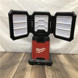 AS-IS Milwaukee 18-Volt Lithium-Ion Cordless 4500 Lumens ROVER Dual Power Triple-Panel Flood & Area Light (Tool-Only)
