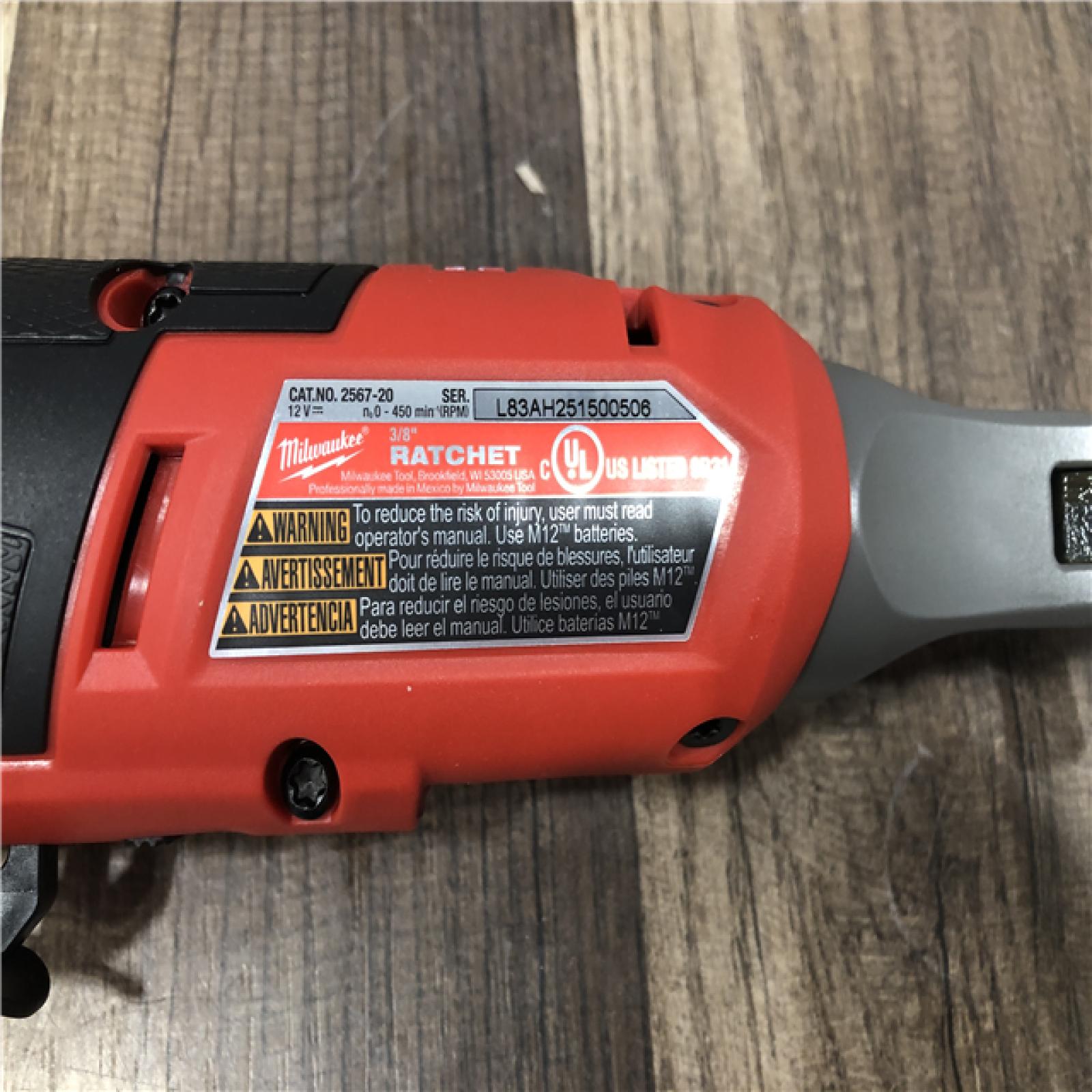 AS-IS Milwaukee FUEL 12-Volt Lithium-Ion Brushless Cordless High Speed 3/8 in. Ratchet (Tool-Only)