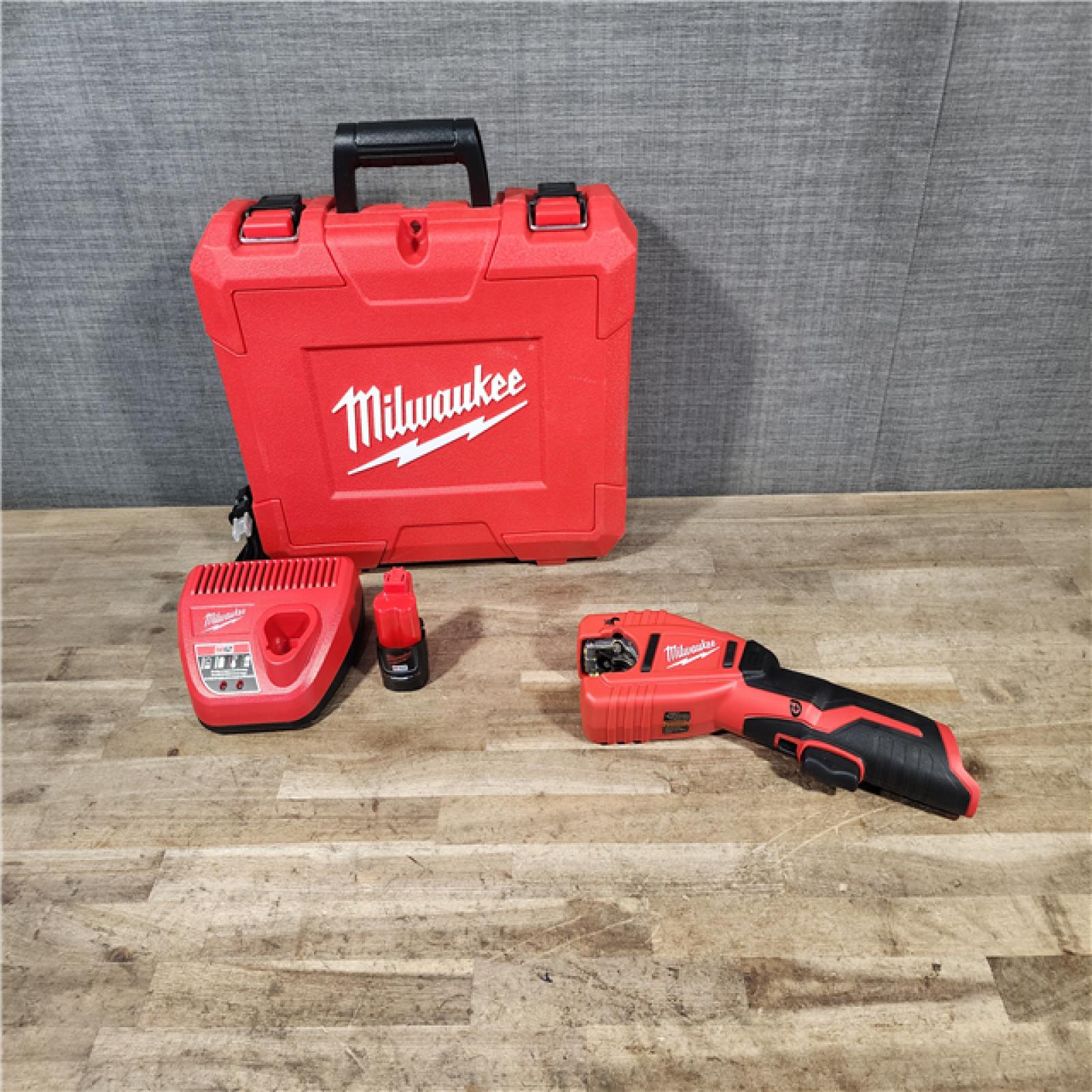 HOUSTON LOCATION - AS-IS Milwaukee M12 12-Volt Lithium-Ion Cordless Copper Tubing Cutter Kit with 1.5 Ah Battery  Charger and Hard Case
