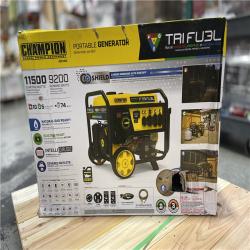 DALLAS LOCATION- Champion Power Equipment 11 500/9 200-Watt Portable Generator Tri Fuel