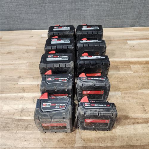 HOUSTON LOCATION - AS-IS MILWAUKEE BATTERY PACK QTY - 10