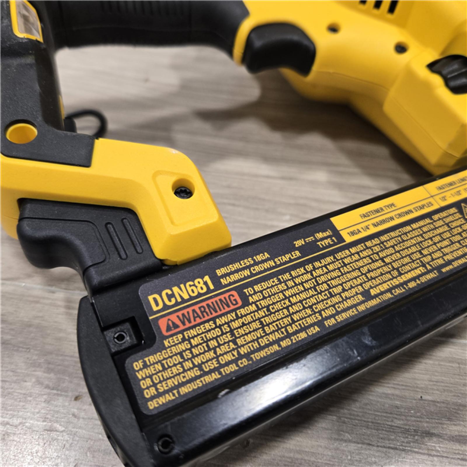 AS-IS DEWALT Cordless 18-Gauge Narrow Crown Stapler (Tool Only)