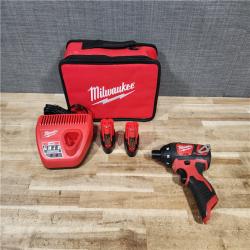 HOUSTON LOCATION - AS - IS Milwaukee 12V Lithium-Ion Cordless 1/4 in. Hex Screwdriver Kit