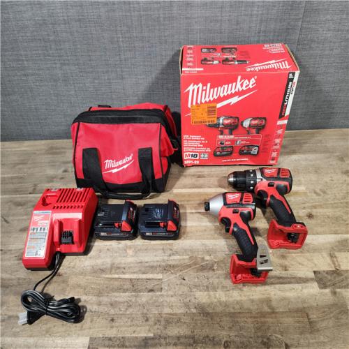 HOUSTON LOCATION - AS-IS Milwaukee 18V Cordless Brushed 2-Tool Drill/Driver and Impact Driver Kit