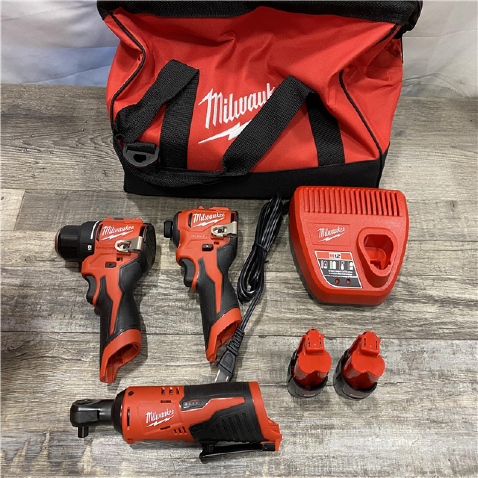AS-IS Milwaukee 12-Volt Lithium-Ion Brushless Cordless Subcompact Drill &Impact Driver Combo Kit