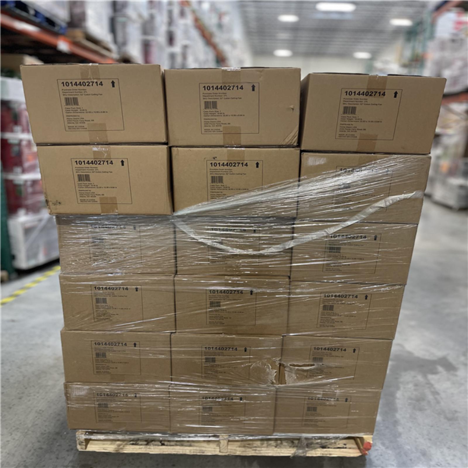 DALLAS LOCATION - Hampton Bay Colton 52 in. Indoor Brushed Nickel Standard Flush Mount Ceiling Fan PALLET -(35 UNITS)