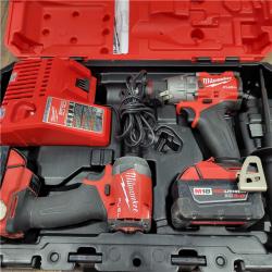 AS-IS MILWAUKEE M18 FUEL 18V Lithium-Ion Brushless Cordless Hammer Drill and Impact Driver Combo Kit (2-Tool) with 2 Batteries