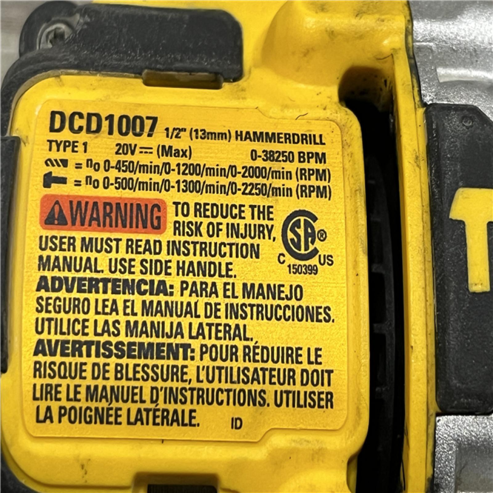 AS-IS DEWALT 20V MAX Brushless Cordless 1/2 3-Speed Hammer Drill (Tool-Only)